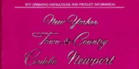 1977 Chrysler New Yorker, Newport, Town & Country, Cordoba Owner's Manual