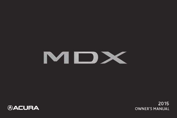 2015 Acura MDX Owner's Manual