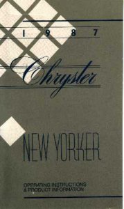 1987 Chrysler New Yorker Owner's Manual