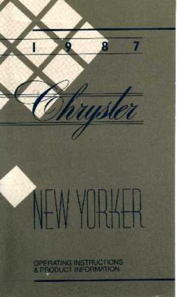 1987 Chrysler New Yorker Owner's Manual