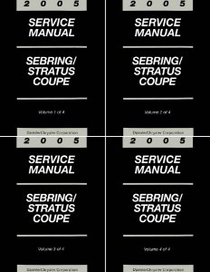 2005 Chrysler Sebring, Stratus Coupe Factory Shop Service Manual