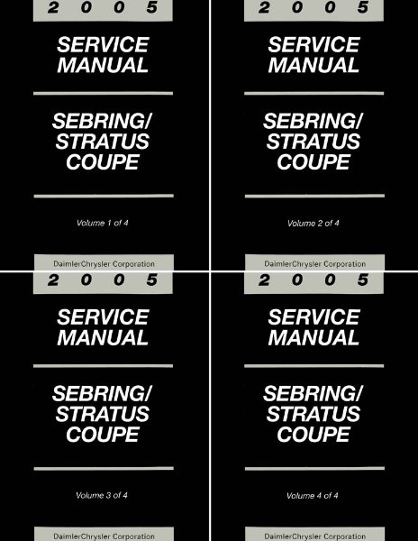 2005 Chrysler Sebring, Stratus Coupe Factory Shop Service Manual