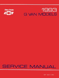 1993 Chevrolet Truck Full Size G Van Factory Shop Service Manual