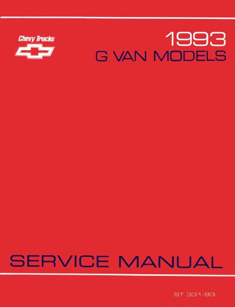 1993 Chevrolet Truck Full Size G Van Factory Shop Service Manual