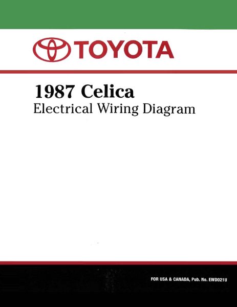 1987 Toyota Celica Wiring Diagrams Manual