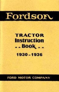 1930–1936 Ford Fordson Tractor Owner's Manual