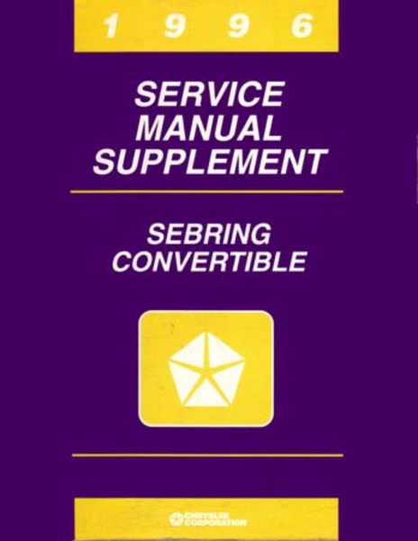 1996 Chrysler Sebring Convertible Factory Shop Service Manual