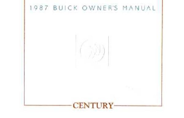 1987 Buick Century Owner's Manual