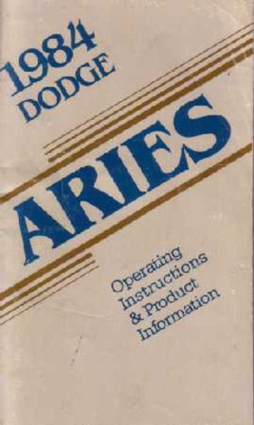 1984 Dodge Aries Owner's Manual