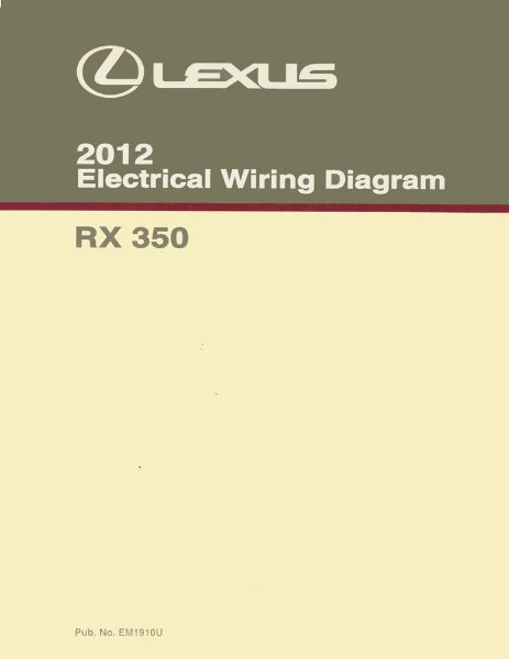 2012 Lexus RX 350 Wiring Diagrams Manual