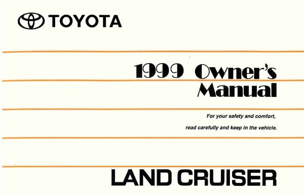 1999 Toyota Land Cruiser Owner's Manual