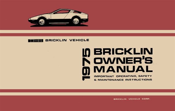 1975 Bricklin SV-1 Owner's Manual