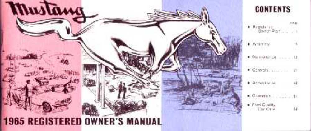 1964 Ford Mustang Owners Manual User Guide