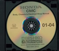 2001-04 HONDA CIVIC Body, Chassis & Electrical Service Manual w/COUPE & GX Supp & ETM Manual sample image