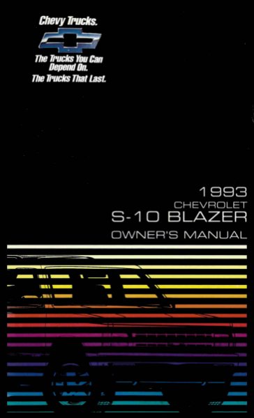 1993 Chevrolet Truck S-10 Blazer Owner's Manual