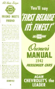 1942 Chevrolet All Models Owner's Manual
