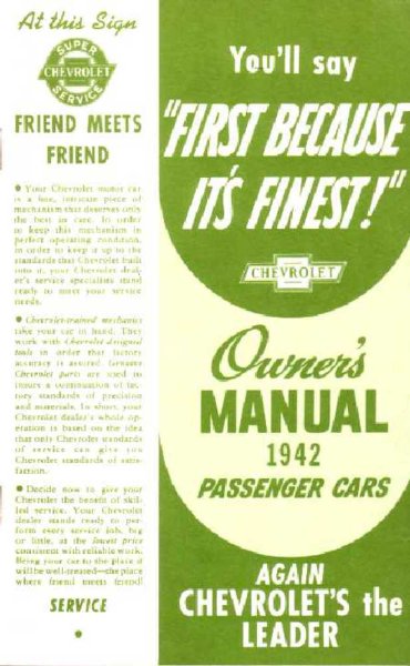1942 Chevrolet All Models Owner's Manual