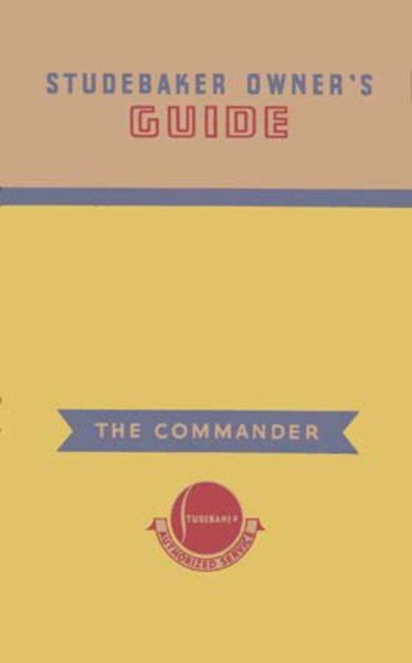 1939 Studebaker Commander 9A Owner's Manual