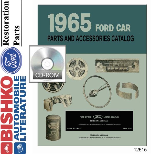 1965 Ford Car Parts Numbers Book PDF List Guide Interchange Drawing