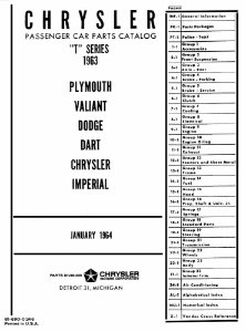 1963 Mopar CHRYSLER, DODGE, PLYMOUTH, DESOTO Parts Book
