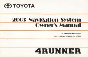2003 Toyota 4Runner Owner's Manual