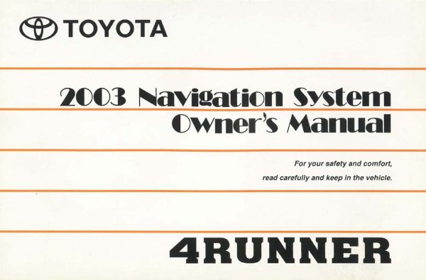 2003 Toyota 4Runner Owner's Manual