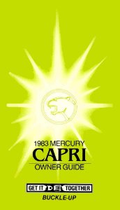 1983 Mercury Capri Owner's Manual