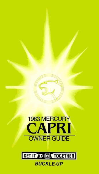 1983 Mercury Capri Owner's Manual