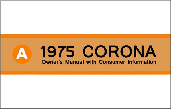 1975 Toyota Corona Owner's Manual