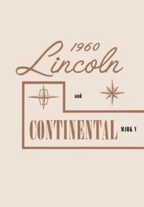 1960 Lincoln Continental, Lincoln Series, Premier Owner's Manual