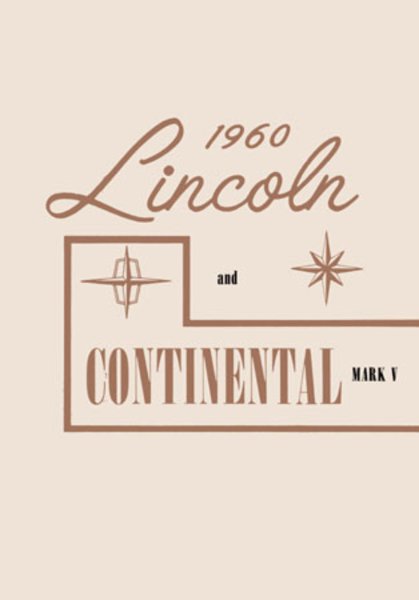 1960 Lincoln Continental, Lincoln Series, Premier Owner's Manual