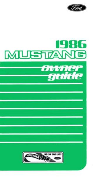 1986 Ford Mustang Owner's Manual