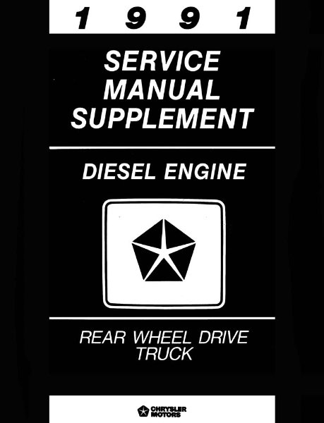 1991 Dodge Truck Diesel Engine Factory Shop Service Manual