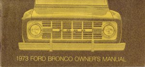 1973 Ford Bronco Owner's Manual