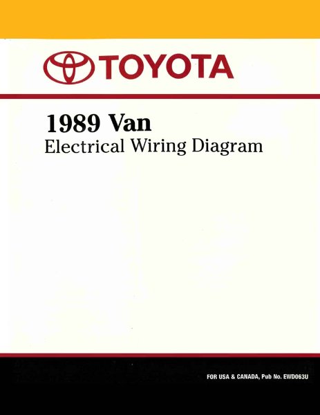 1989 Toyota Van Wiring Diagrams Manual
