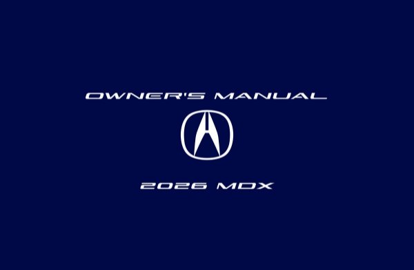 2026 Acura MDX Owner's Manual
