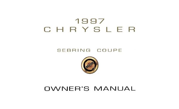 1997 Chrysler Sebring Coupe Owner's Manual