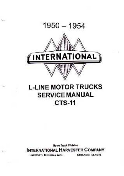 1950–1954 International L, R Series Factory Shop Service Manual