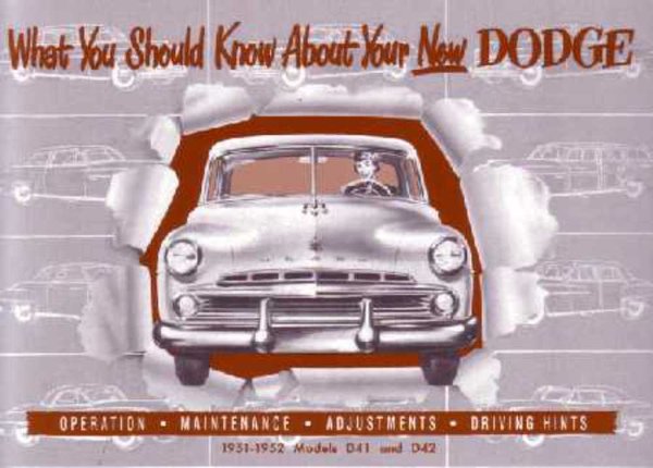 1951–1952 Dodge All Models Owner's Manual