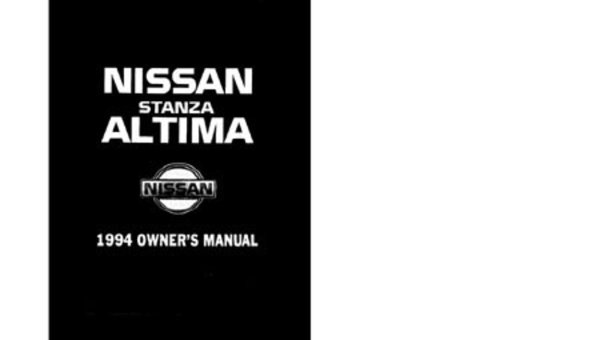 1994 Nissan Stanza, Altima Owner's Manual