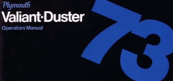 1973 Plymouth Duster, Valiant Owner's Manual