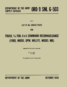1941–1947 Jeep Military Parts Book