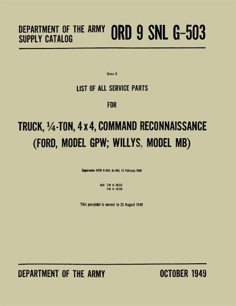 1941–1947 Jeep Military Parts Book