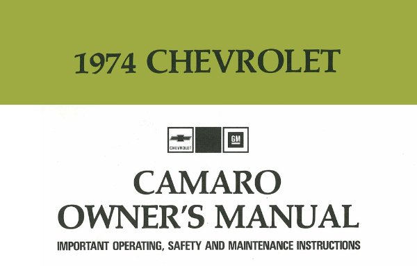 1974 Chevrolet Camaro Owner's Manual