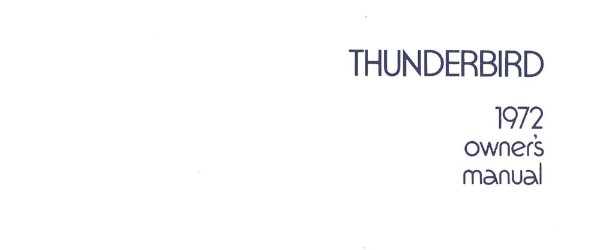1972 Ford Thunderbird Owner's Manual