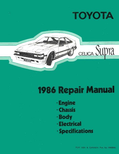 1986 Toyota CELICA Supra Shop Service Repair Manual