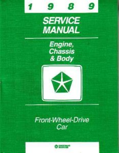 1989 Chrysler Lebaron, New Yorker, Aries, Daytona, Dynasty, Lancer, Omni, Shadow, Horizon, Reliant, Sundance Factory Shop Service Manual