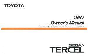 1987 Toyota Tercel Owner's Manual