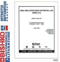 1998 1999 Chrysler Concorde LHS 300M (LH) Dodge Intrepid Parts Numbers PDF sample image