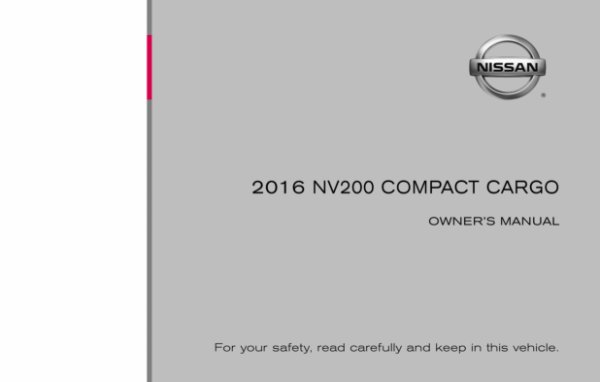 2016 Nissan NV200 Compact Cargo Owner's Manual